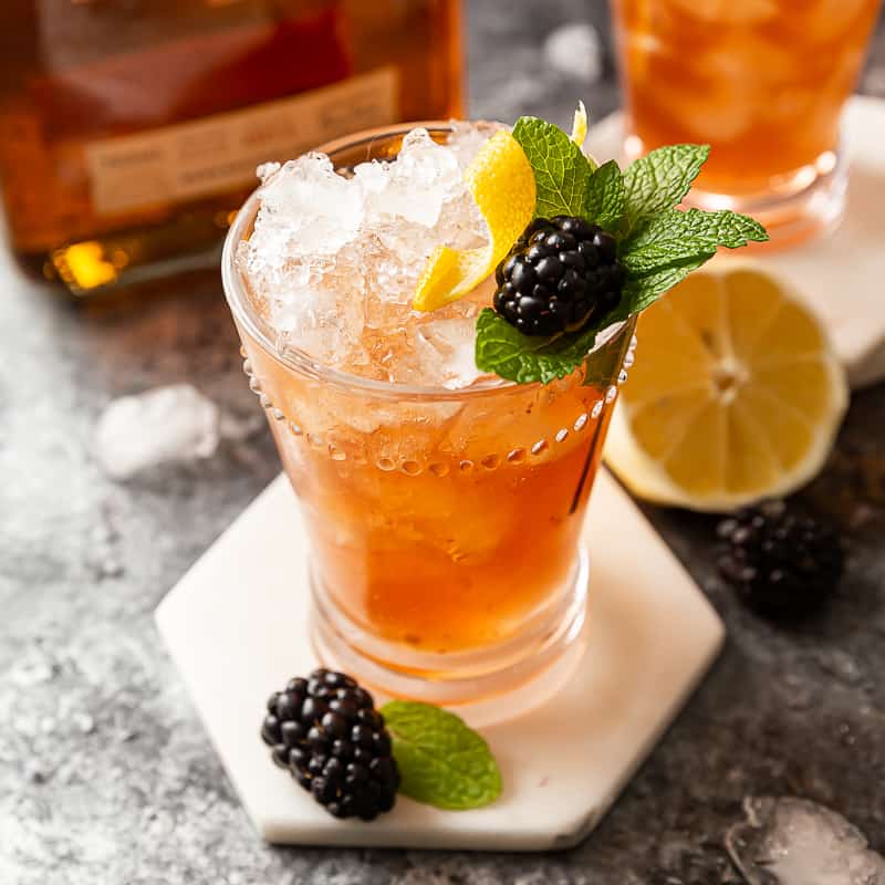 Mint Blackberry Bourbon Bramble Basil And Bubbly