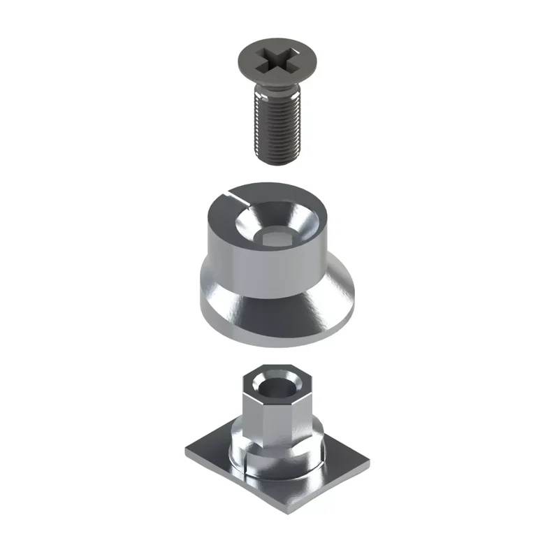 Alüminyum doğrama sistemleri için Giesse markalı eksantrik ayarlı pim, bağlantı parçası.