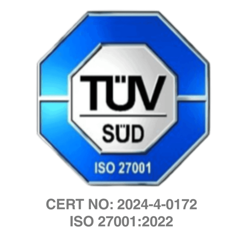 ISO 27001 certification badge logo for BEST Software Indonesia, demonstrating compliance with information security management standards, powered by Pro-Int.