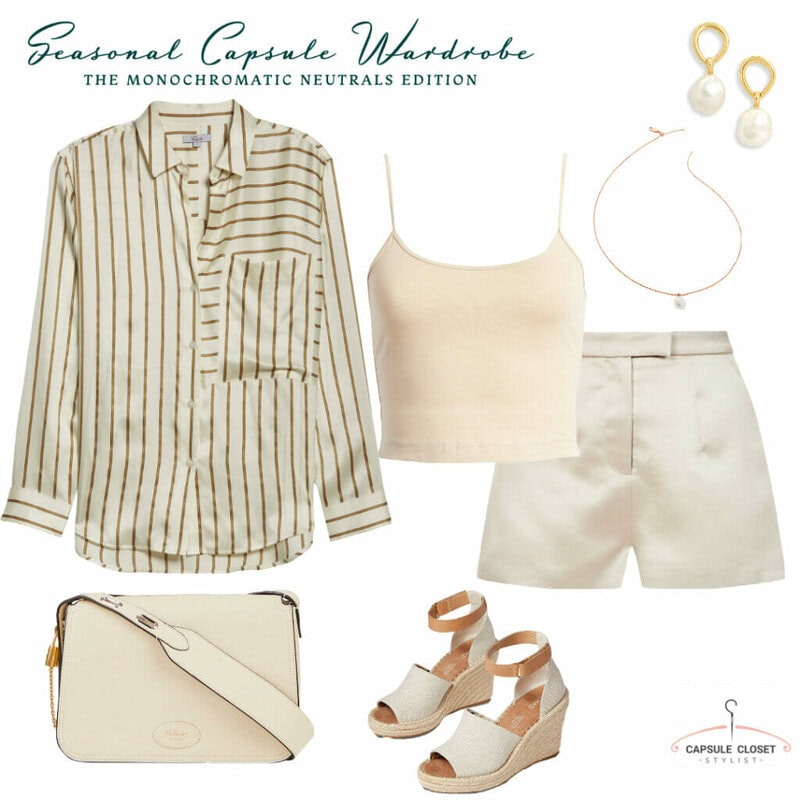 Spring Capsule wardrobe outfit 2022 Monochromatic