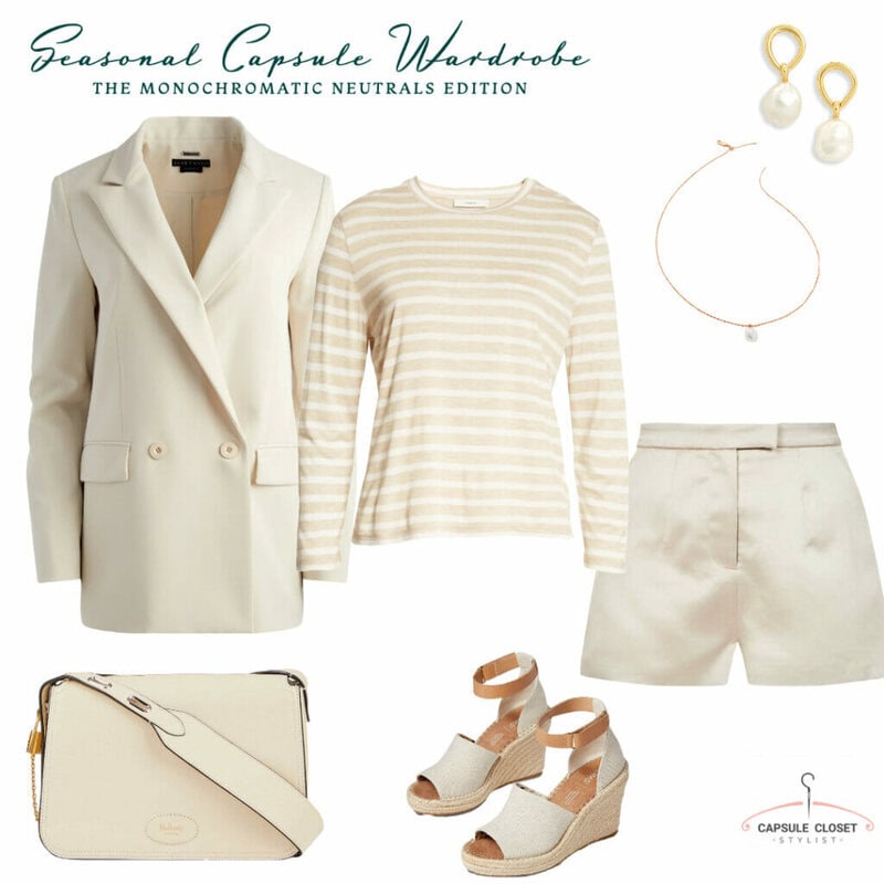Spring Capsule wardrobe outfit 2022 Monochromatic