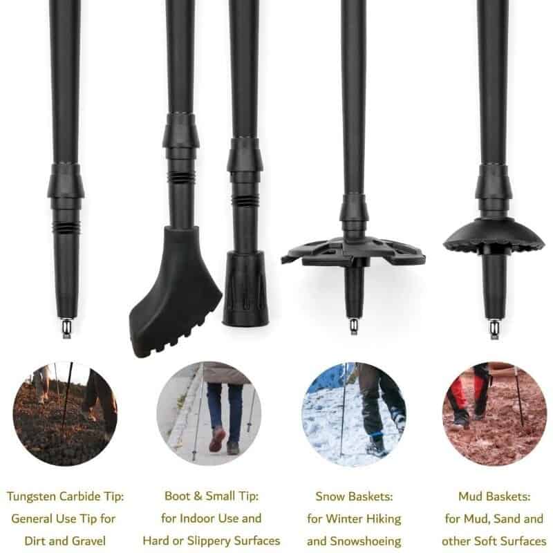 Cascade Mountain tech treking poles' removable tips