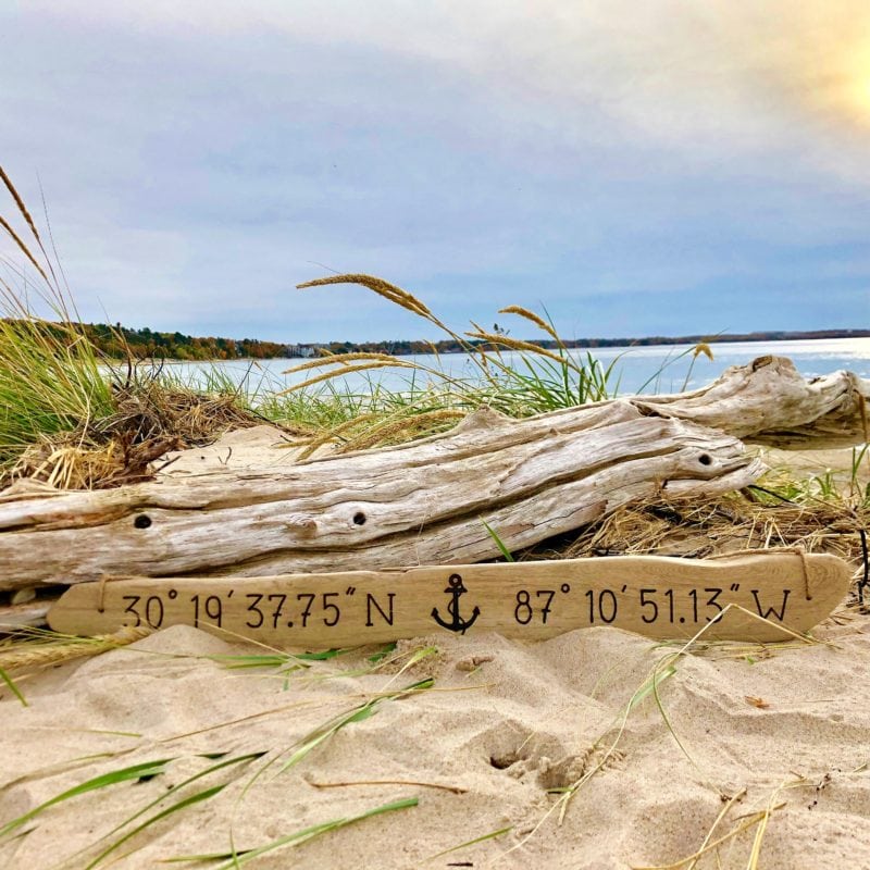 Anchor Driftwood Beach Sign