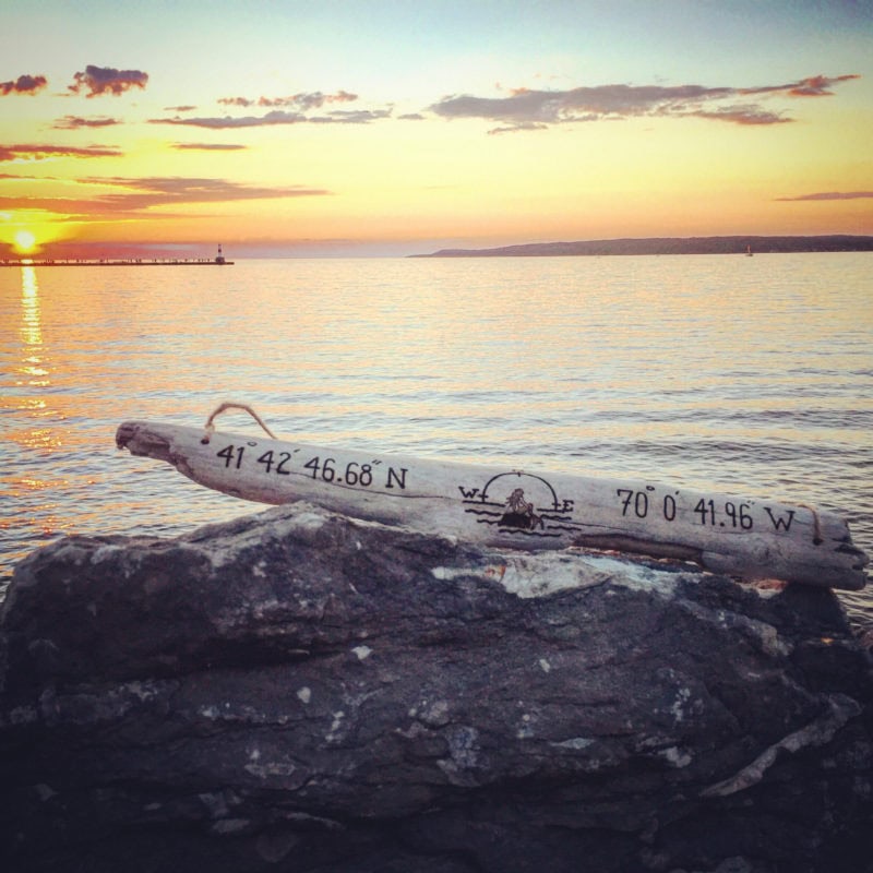 Mermaid Custom Coordinate Driftwood Sign