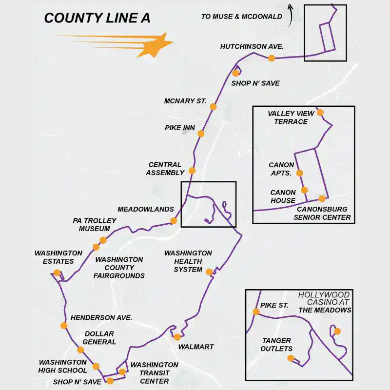 Freedom Transit County Line A route map