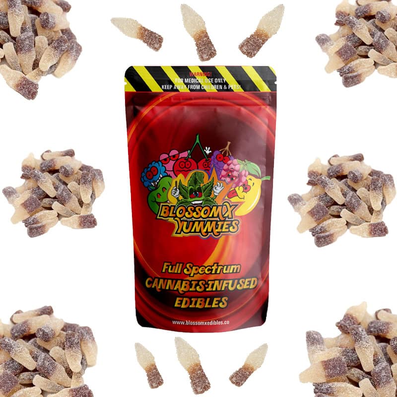 This is an image of Sativa Gummies Jumbo Cola - BlossomX 3000mg Edibles