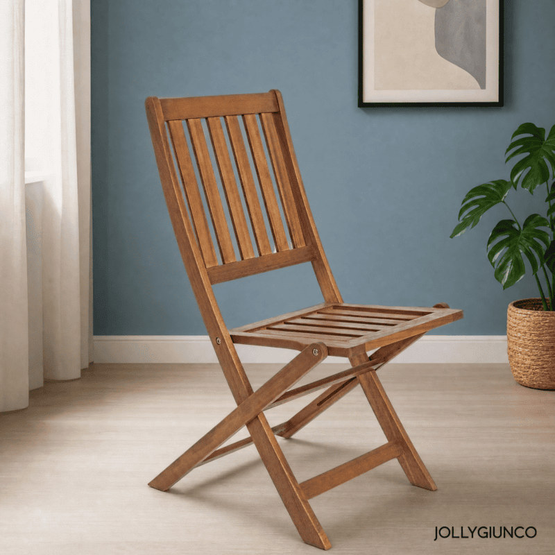 Sedia Mali pieghevole in legno di acacia – 47,5x60x92 cm