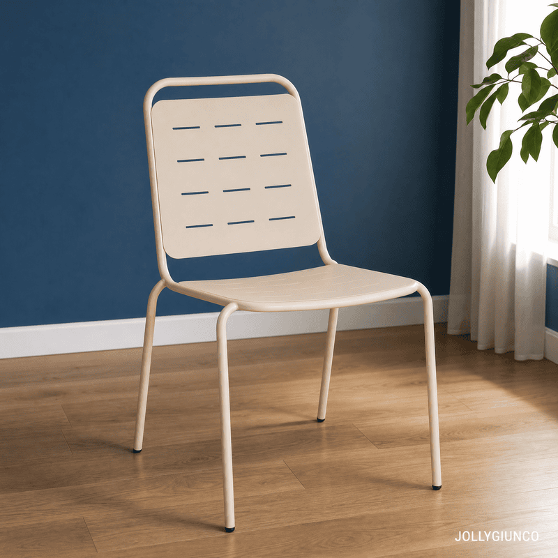 Sedia Yara Champagne in acciaio per esterno – 50x57,5x87 cm