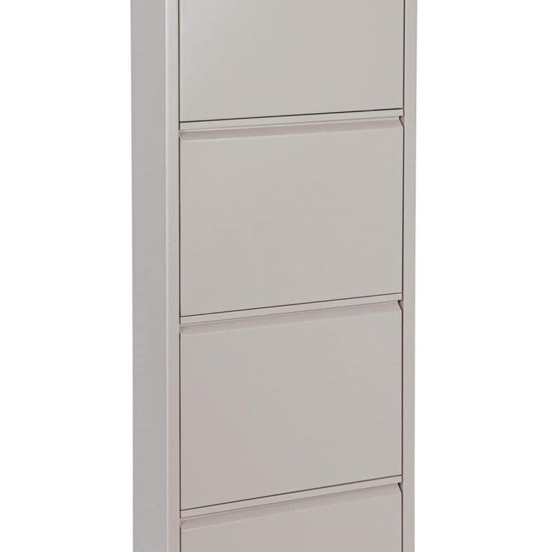 Cassettiera bianca moderna con 4 cassetti, ideale per arredo ufficio e casa, design essenziale e funzionale.