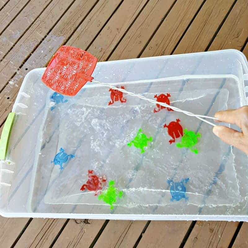 frog and fly swatter bin