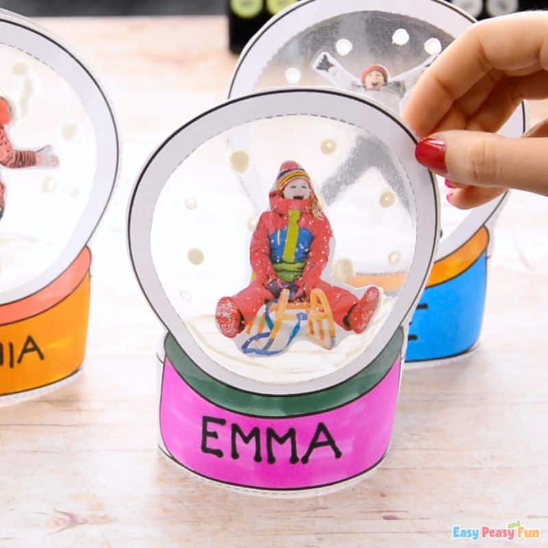 paper snow globe with photo