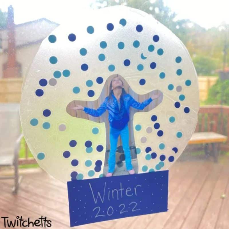 snow globe window cling