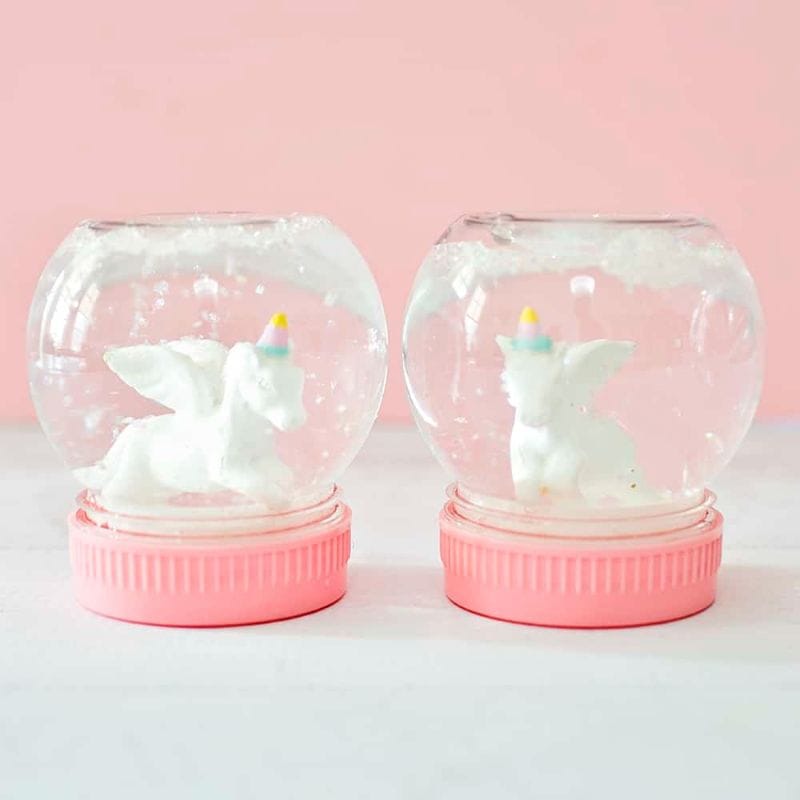 diy snow globes with unicorns inside