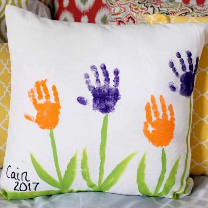 handprint throw pillow