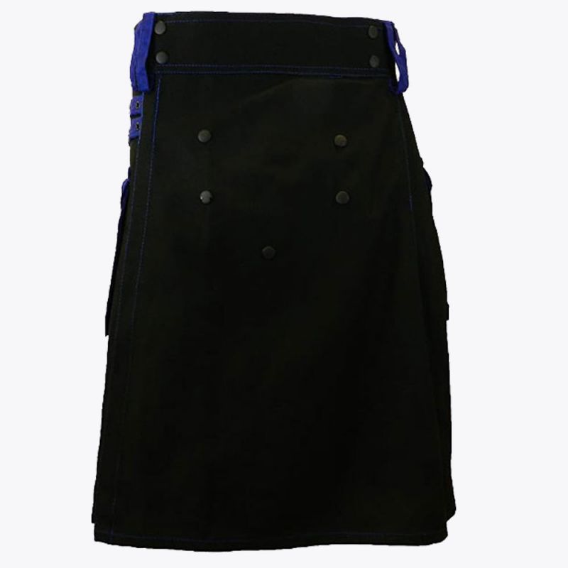black deluxe modern kilt blue straps style with blue cargo pockets 1 1.jpg