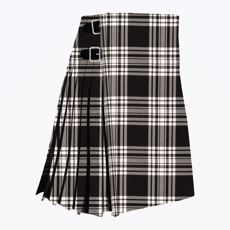 menzies black white modern tartan kilt.png