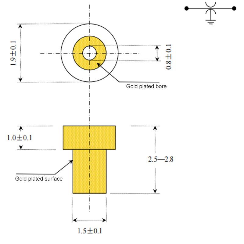 Ceramic capacitor for electronics Drawing