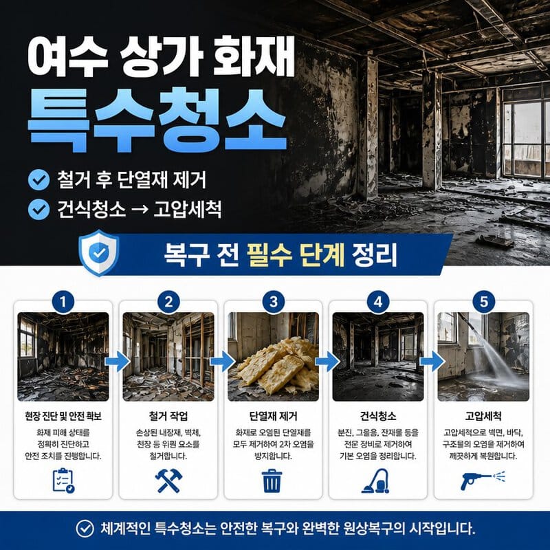 여수 상가 화재 복구