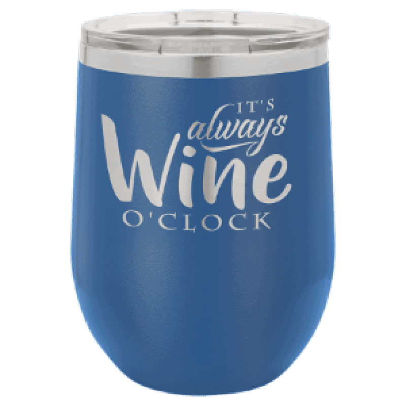 Polar Camel 12 oz Matte Royal Blue Vacuum insulated Stemless Wine Tumbler with lid