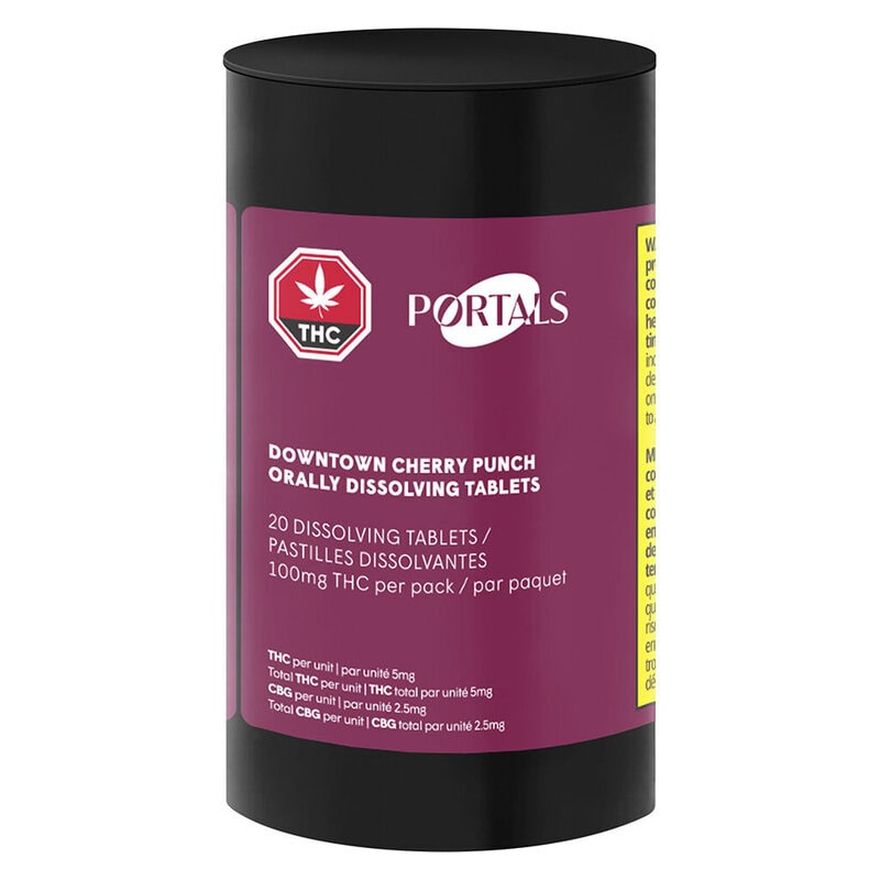 Downtown Cherry Punch Dissolving Tablets <br>Hybrid <br>20 caps <br>5mg THC | 2.5mg CBG per cap - Image 2