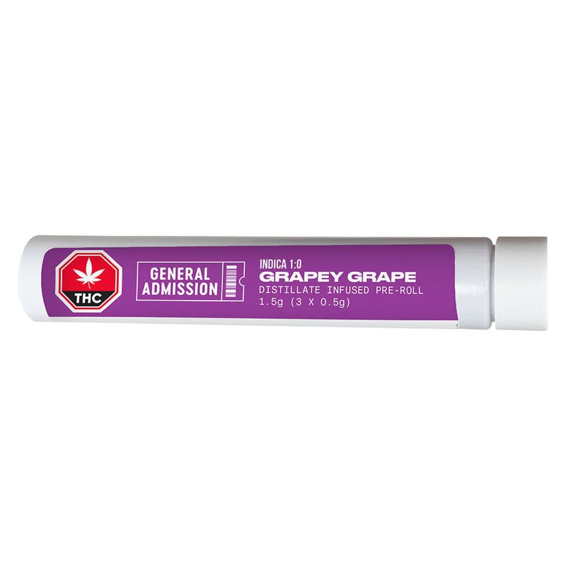 Grapey Grape Distillate Infused Pre-Rolls 3 Pack <br>Indica <br>38.4% | 2.26% Terps - Image 2
