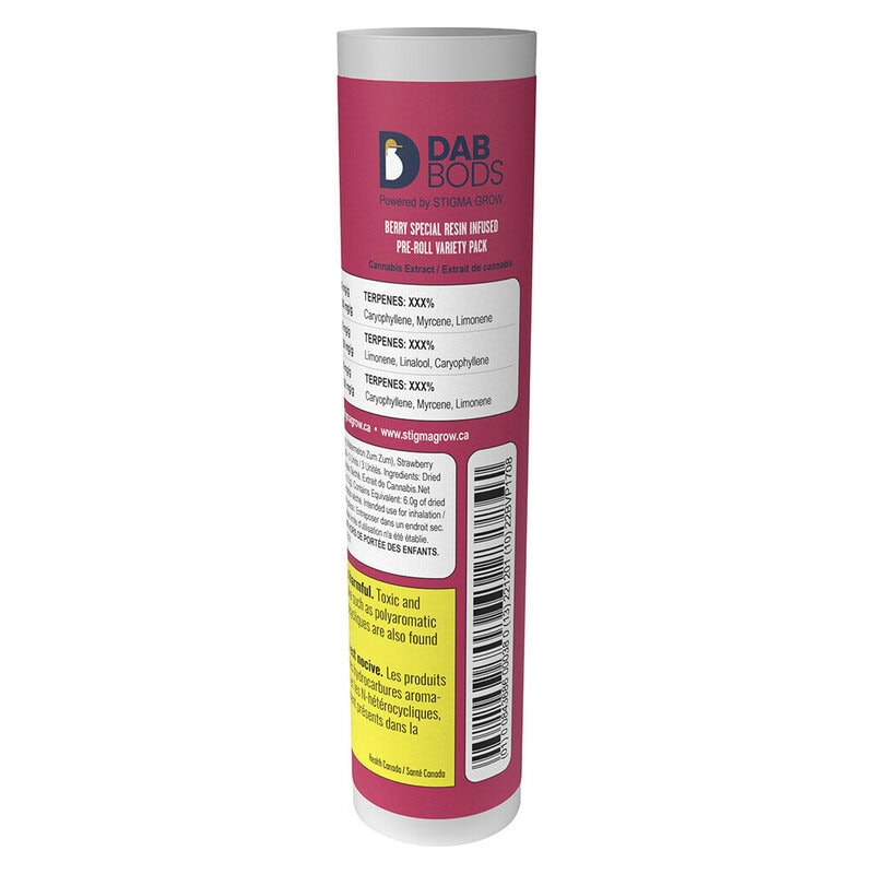 Berry Special Resin Infused Pre-Rolls Variety 3 Pack <br>Hybrid <br>BH 41.3% | WZ 44.2% | SC 43.9% - Image 2