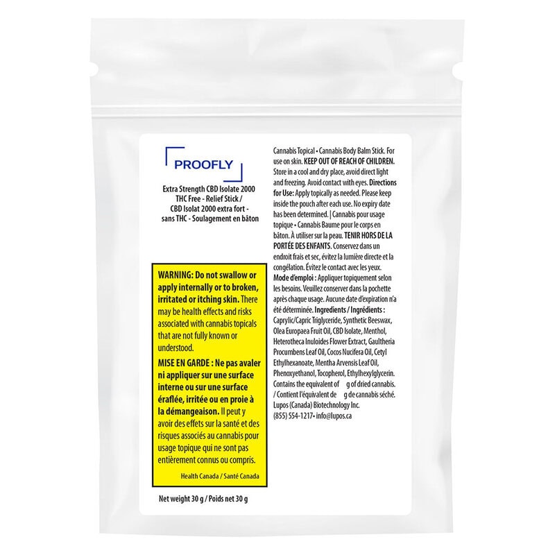 Extra Strength CBD Relief Stick <br>30g <br>100mg THC / 2000mg CBD - Image 3