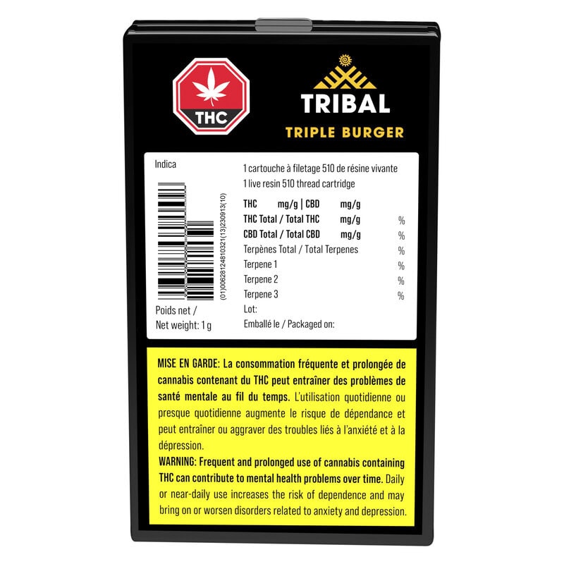 Tribal Triple Burger Live Resin 510 1g Indica Montrose Cannabis