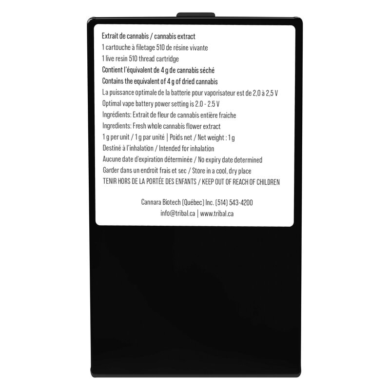 Tribal Triple Burger Live Resin 510 1g Indica Montrose Cannabis