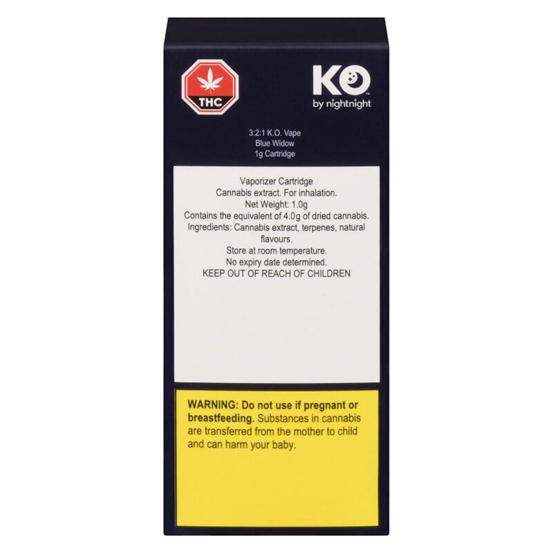3:2:1 K.O. Vape Blue Widow 510 1g | NightNight | Montrose Cannabis