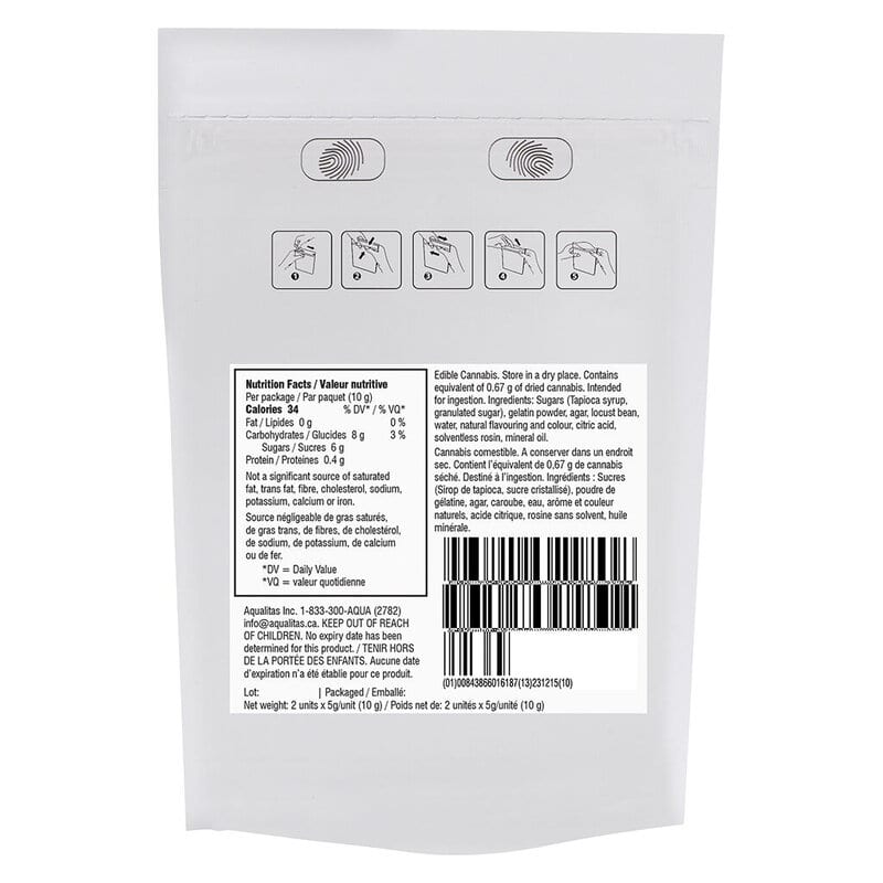 Solventless Rosin Gummies 2 Pack Soft Chews <br>Hybrid <br>10mg - Image 3