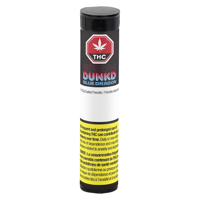 Dunkd Blue Dragon Infused Pre-Rolls 3 Pack <br>Sativa <br>0% - Image 2