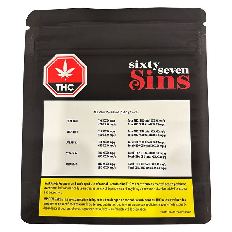 67 Artisan Reserve Pre-Rolls(Permanent Push Pop) 5 Pack <br>Indica <br>31.50% | 2.40% Terps - Image 2