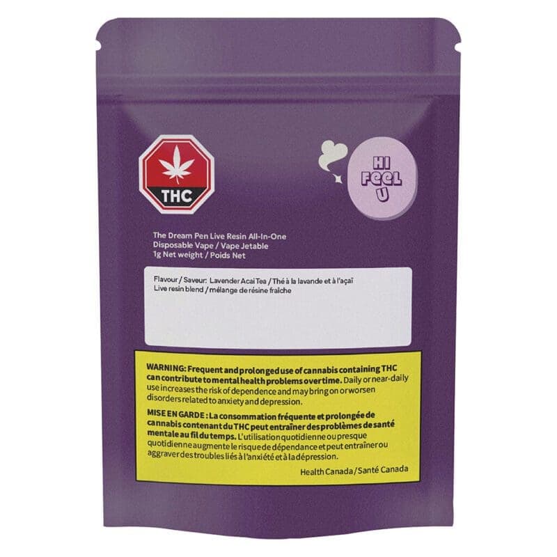 hifeelu Dream Live Resin All in One (Lavender Acai Tea) Disposable 1g | CBD  | Montrose Cannabis