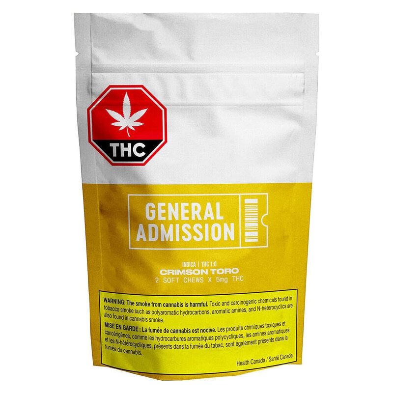 Crimson Toro THC Soft Chews (1:0) 2 Pack <br>Indica <br>10mg - Image 2