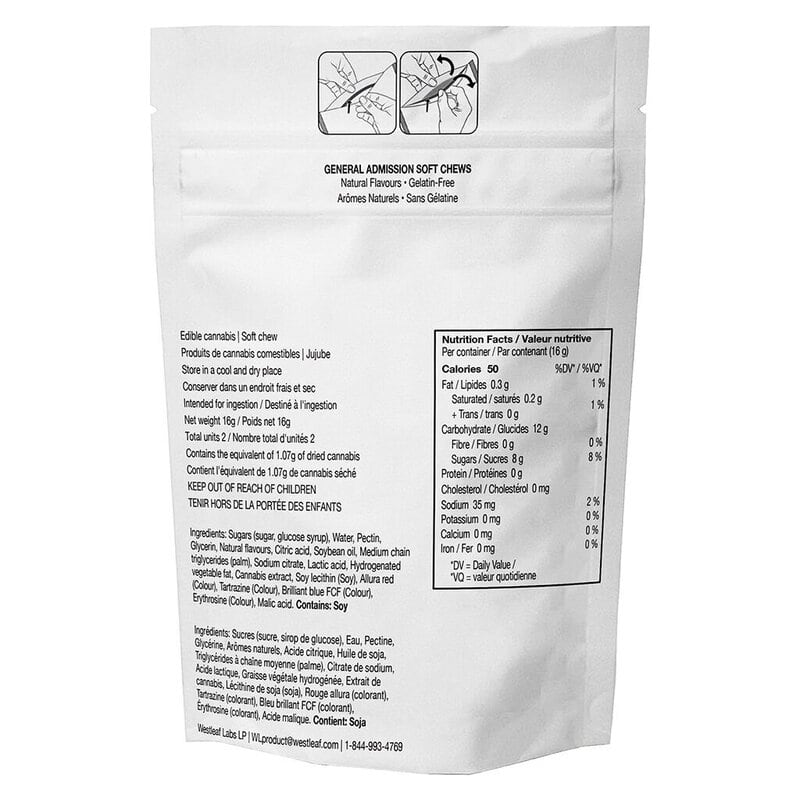 Strawberry Kiwi THC:CBG Soft Chews (1:1) 2 Pack <br>Hybrid <br>THC 10mg | CBG 10mg - Image 3