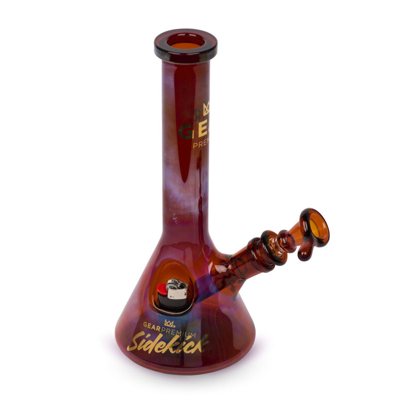 GEAR Premium 9" Tall Amber Sidekick Mini Beaker Tube Bong - Image 2