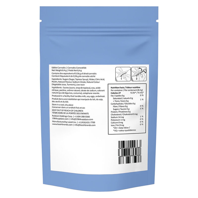 Blue Raspberry THC:CBG Live Rosin Soft Chews <br>Sativa <br>10mg THC | 10mg CBG - Image 3