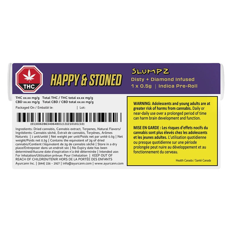 Happy and Stoned SLUMPZ Disty+Diamonds Infused Single Montrose Cannabis