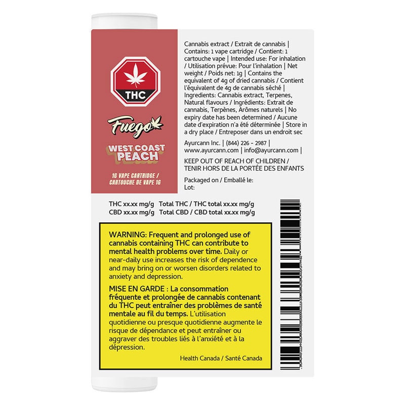 Fuego West Coast Peach 510 1g Montrose Cannabis