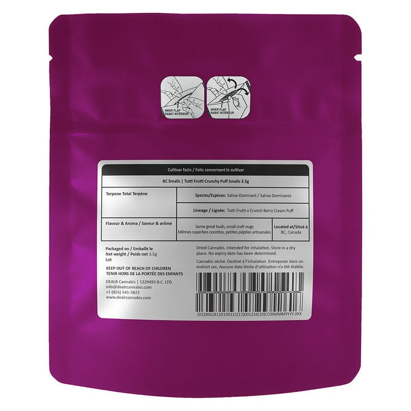 BC Smalls Tutti Frutti Crunchy Puff Smalls 3.5g montrose cannabis