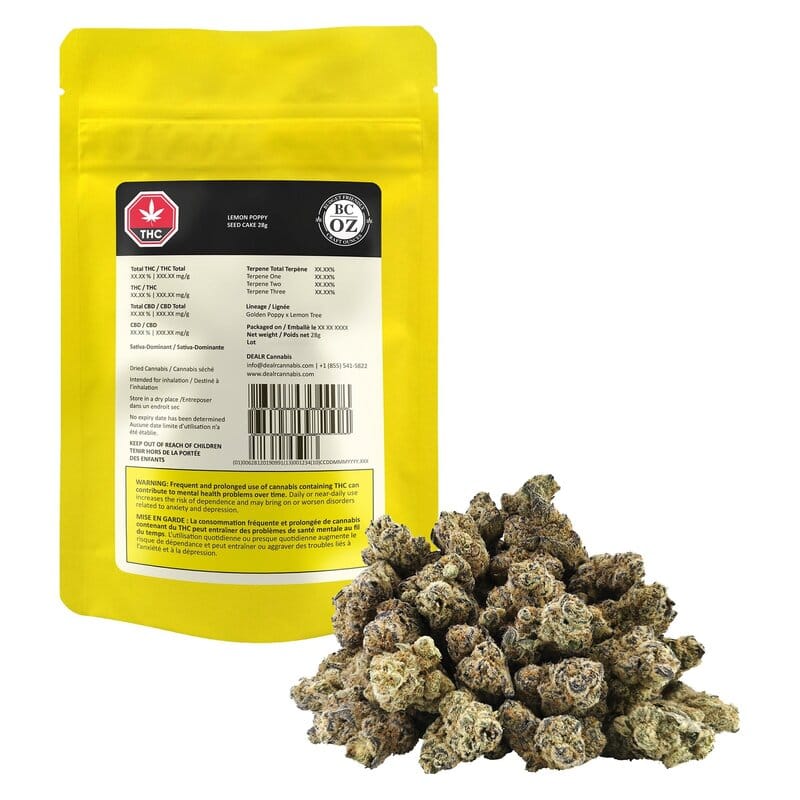 bc oz lemon poppy seed cake 28g montrose cannabis