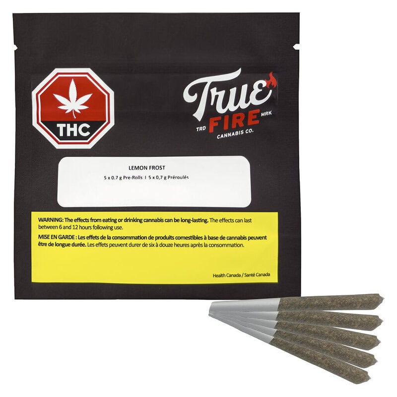 Lemon Frost Pre-Rolls 5 Pack <br>Sativa <br>30.5% - Image 4