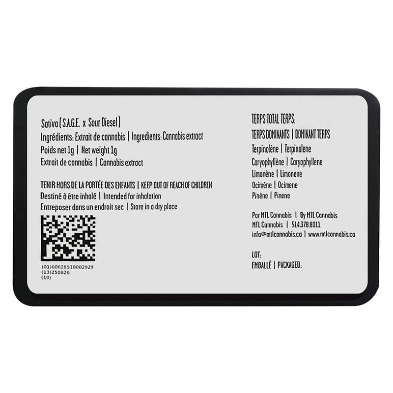 Sage n' Sour Live Resin 510 1g <br>Sativa <br>82% THC | 3.2% CBG <br>4.1% Terps - Image 3