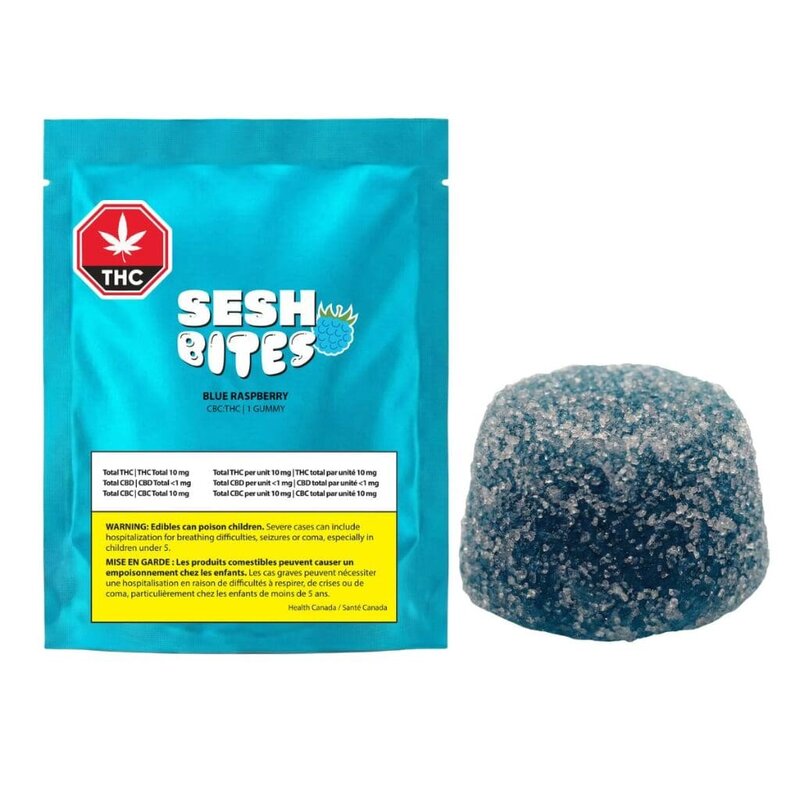 Blue Raspberry THC:CBC SESH Edibles 1 Pack Soft Chew Hybrid