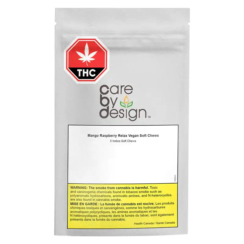 Mango Raspberry Relax 10:1 Vegan Soft Chews 5 Pack Care By Design