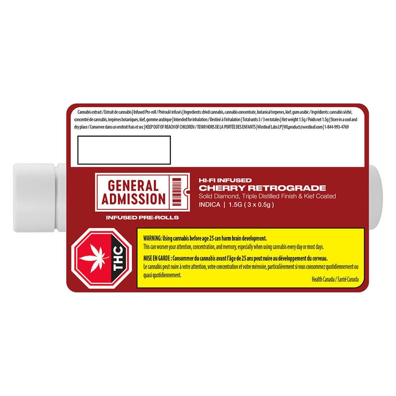 Cherry Retrograde Infused Pre-Rolls 3x0.5g by General Admission - Montrose Cannabis