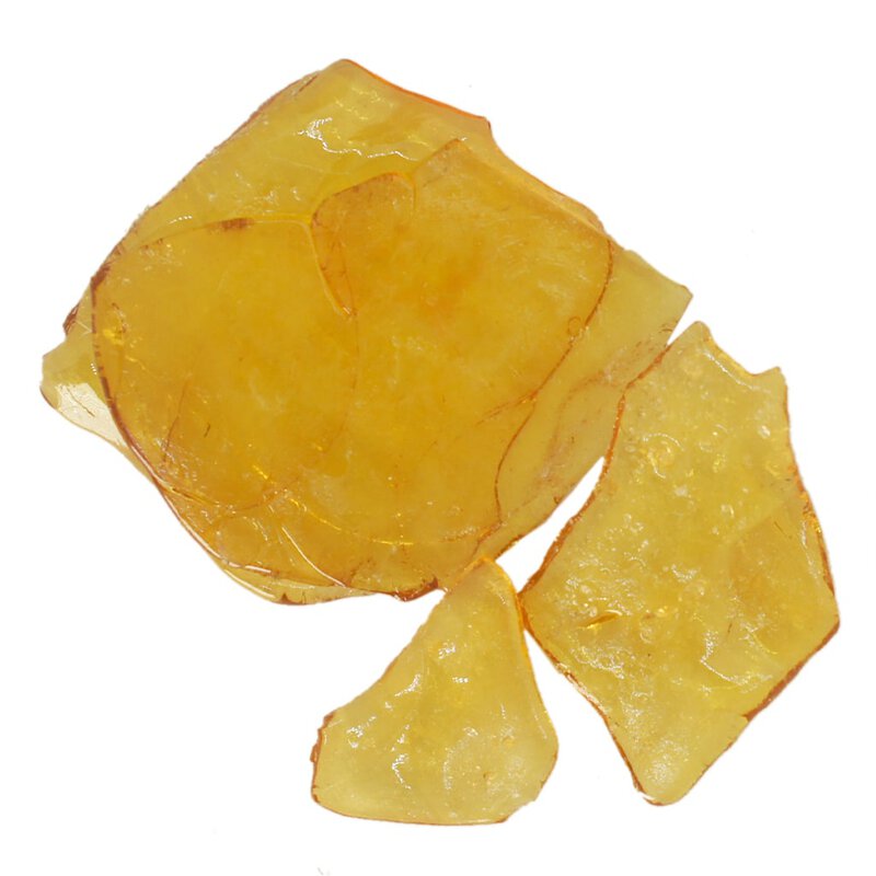 Slurricane Shatter 1g by Shatterizer indica cannabis concentrate featuring Purple Punch x Dosido genetics and sweet berry flavours.
