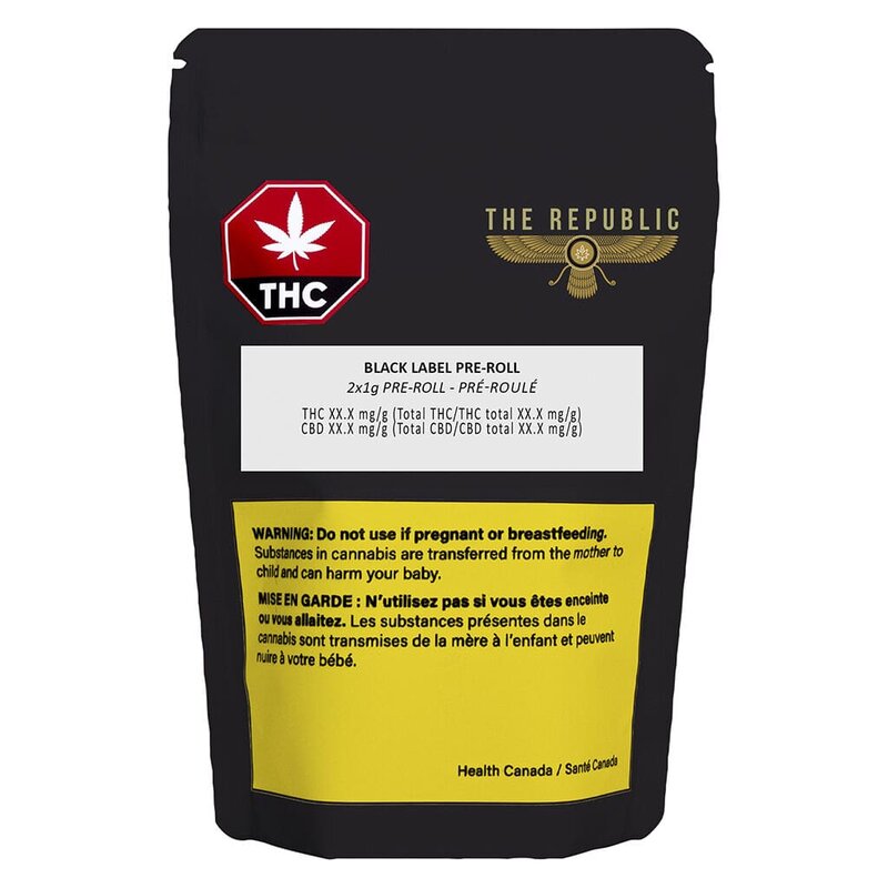 Black Label Pre-Rolls 2 Pack (2x1g) - The Republic | Montrose