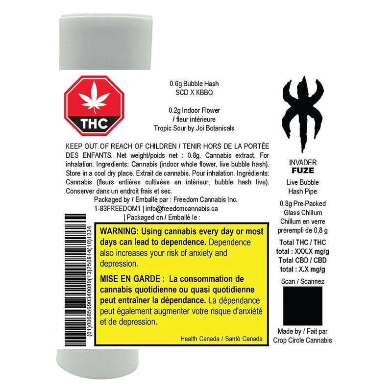 Fuze Live Bubble Hash Pipe 0.8g - INVADER | Montrose